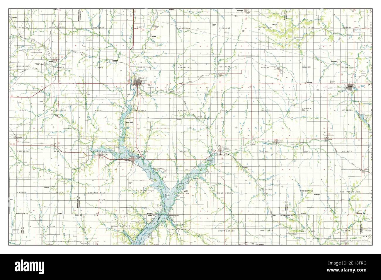 Blue Rapids, Kansas, map 1986, 1100000, United States of America by