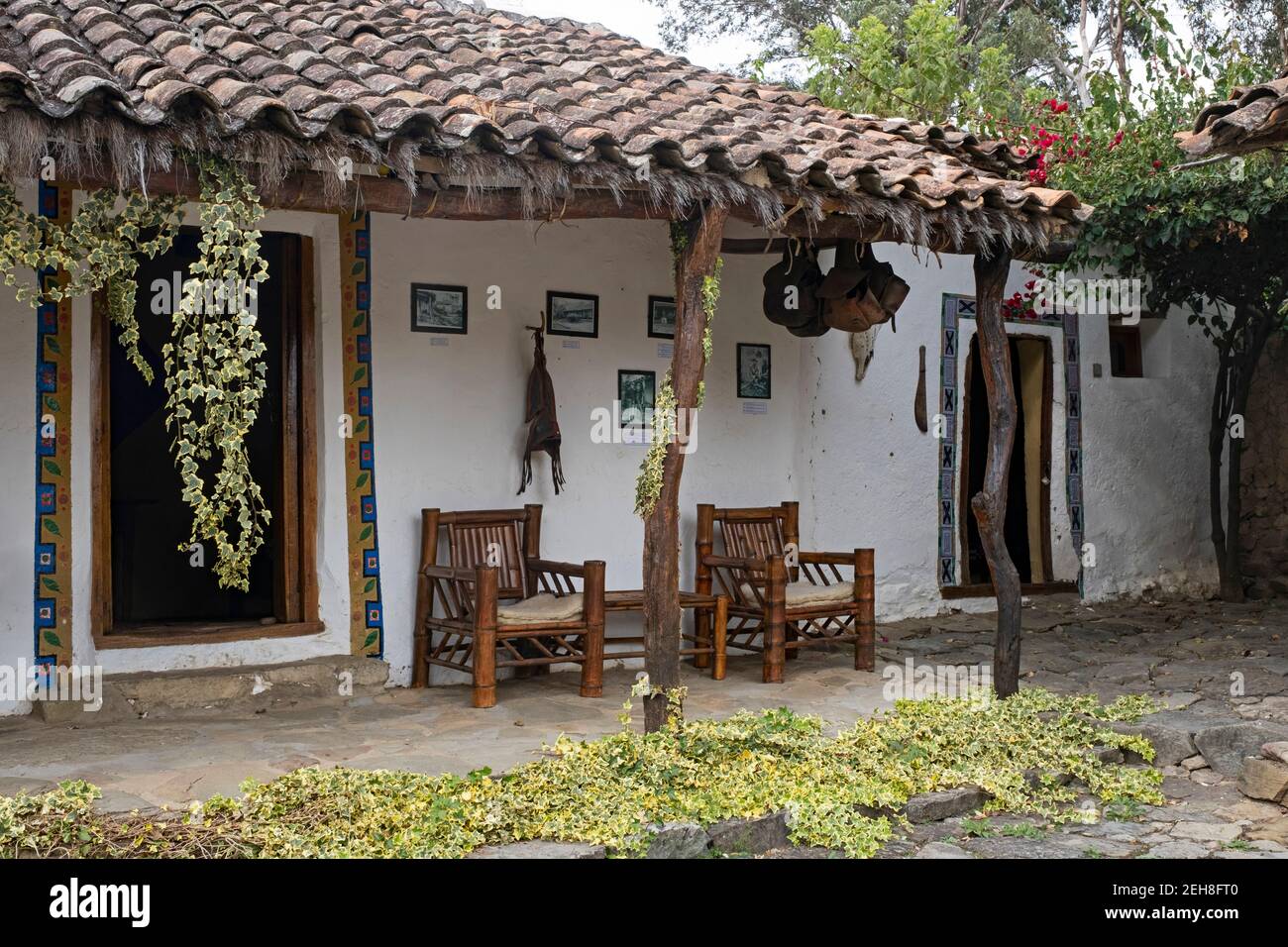 Hostel in the former telegraph office where the order came to execute Che Guevara was held prisoner in the village La Higuera, Santa Cruz, Bolivia Stock Photo