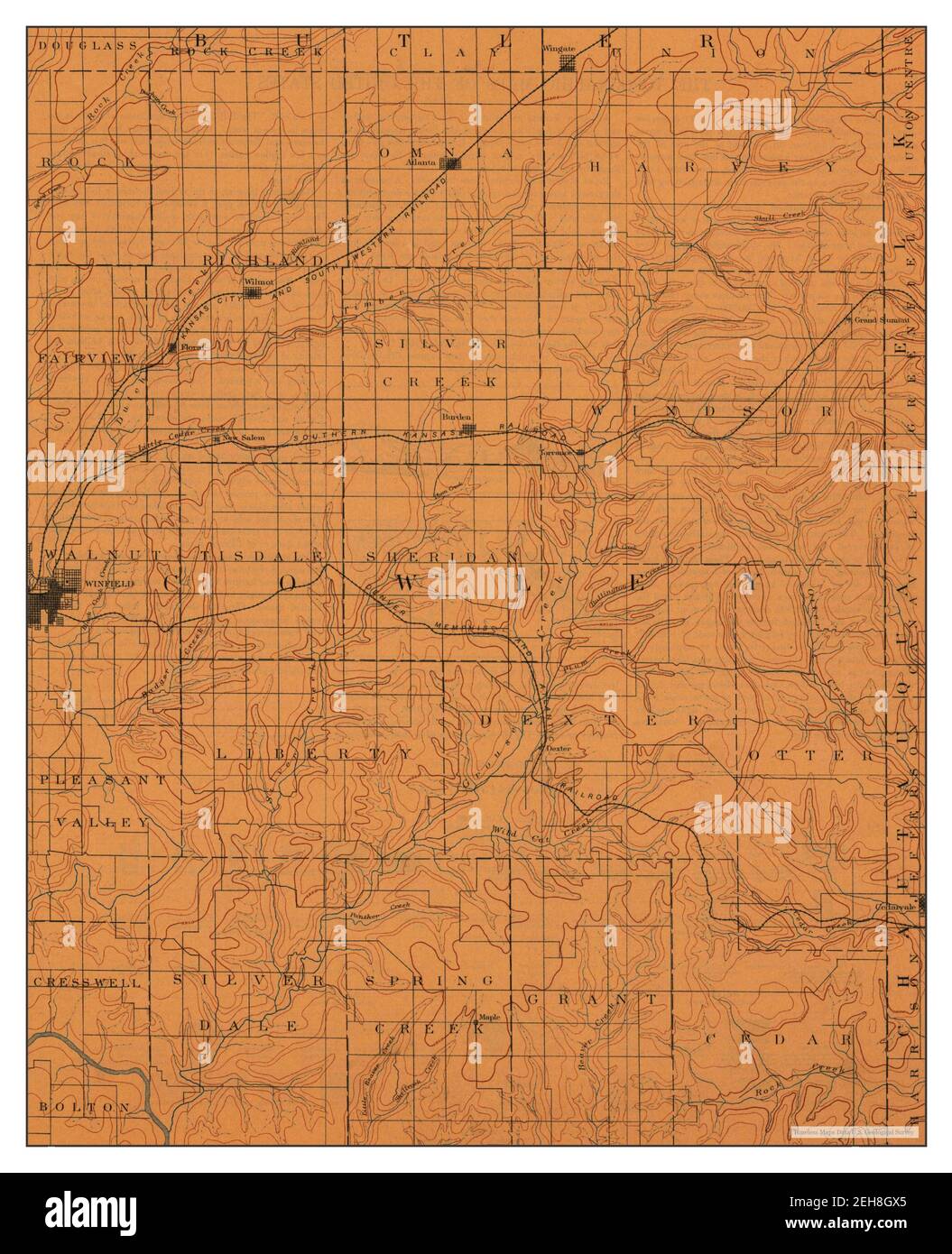 Burden, Kansas, map 1889, 1125000, United States of America by