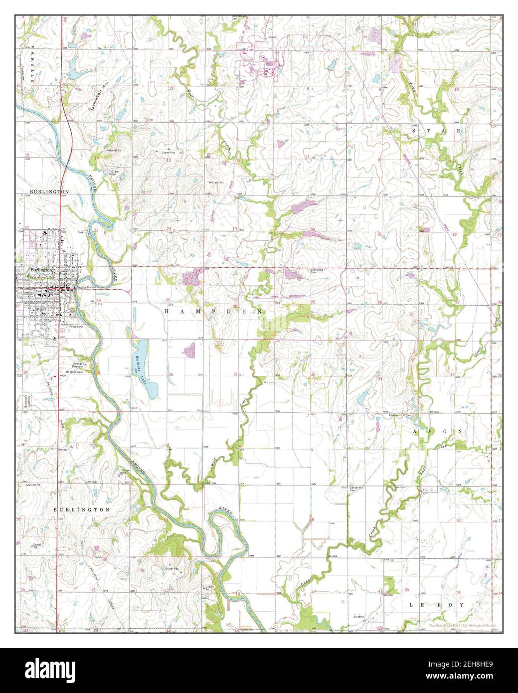 Burlington kansas map hires stock photography and images Alamy