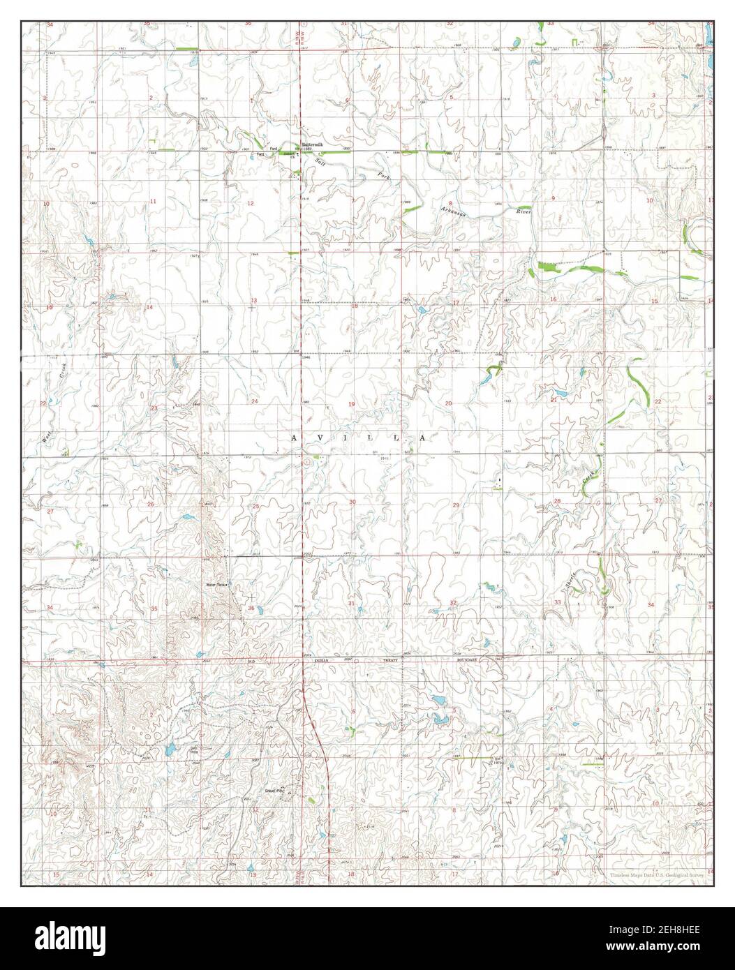Buttermilk, Kansas, map 1980, 124000, United States of America by
