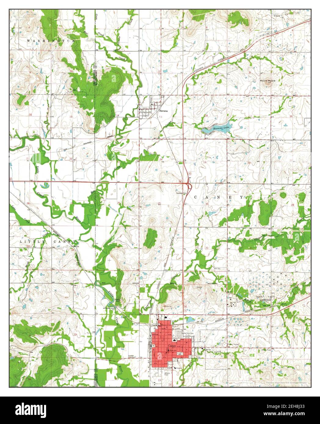 Caney, Kansas, map 1961, 124000, United States of America by Timeless