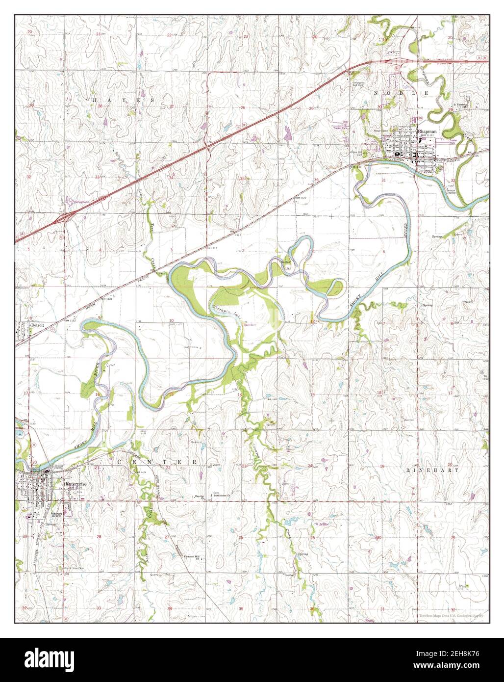 Chapman, Kansas, map 1964, 124000, United States of America by