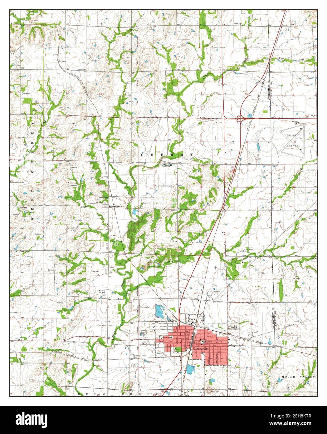 Cherryvale, Kansas, map 1962, 124000, United States of America by Timeless Maps, data U.S