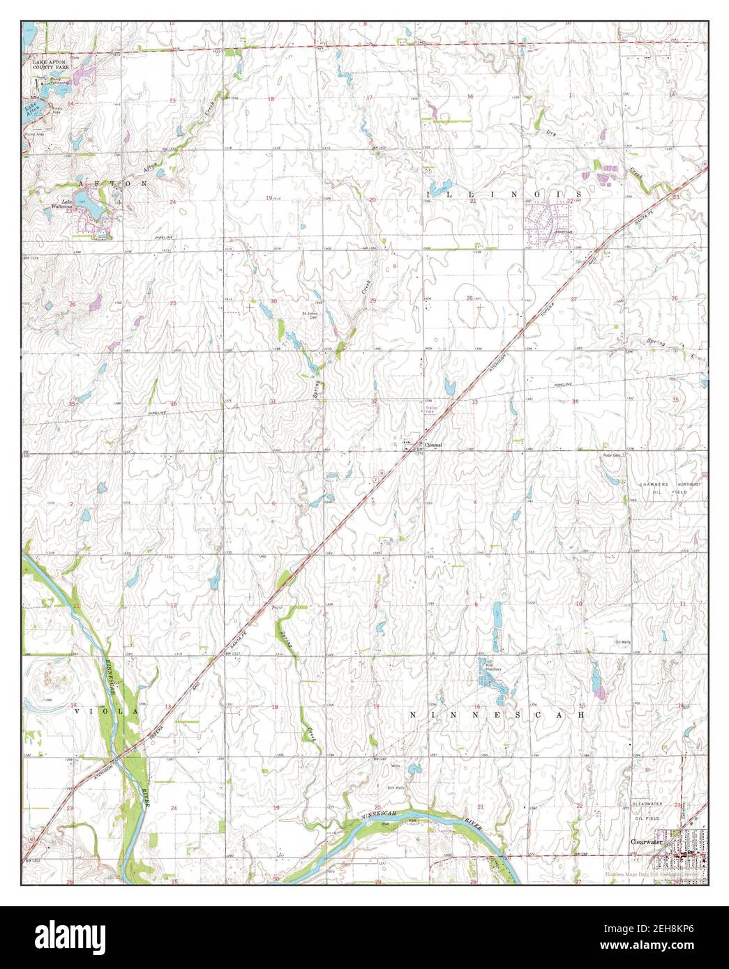 Clearwater, Kansas, map 1965, 124000, United States of America by