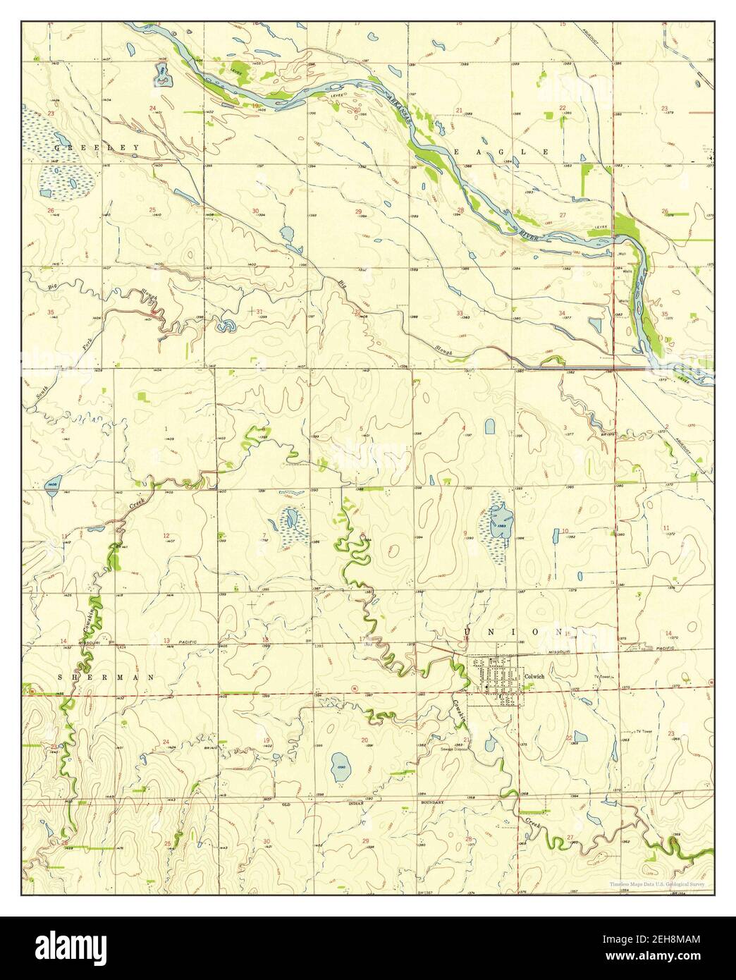 Colwich, Kansas, map 1958, 124000, United States of America by