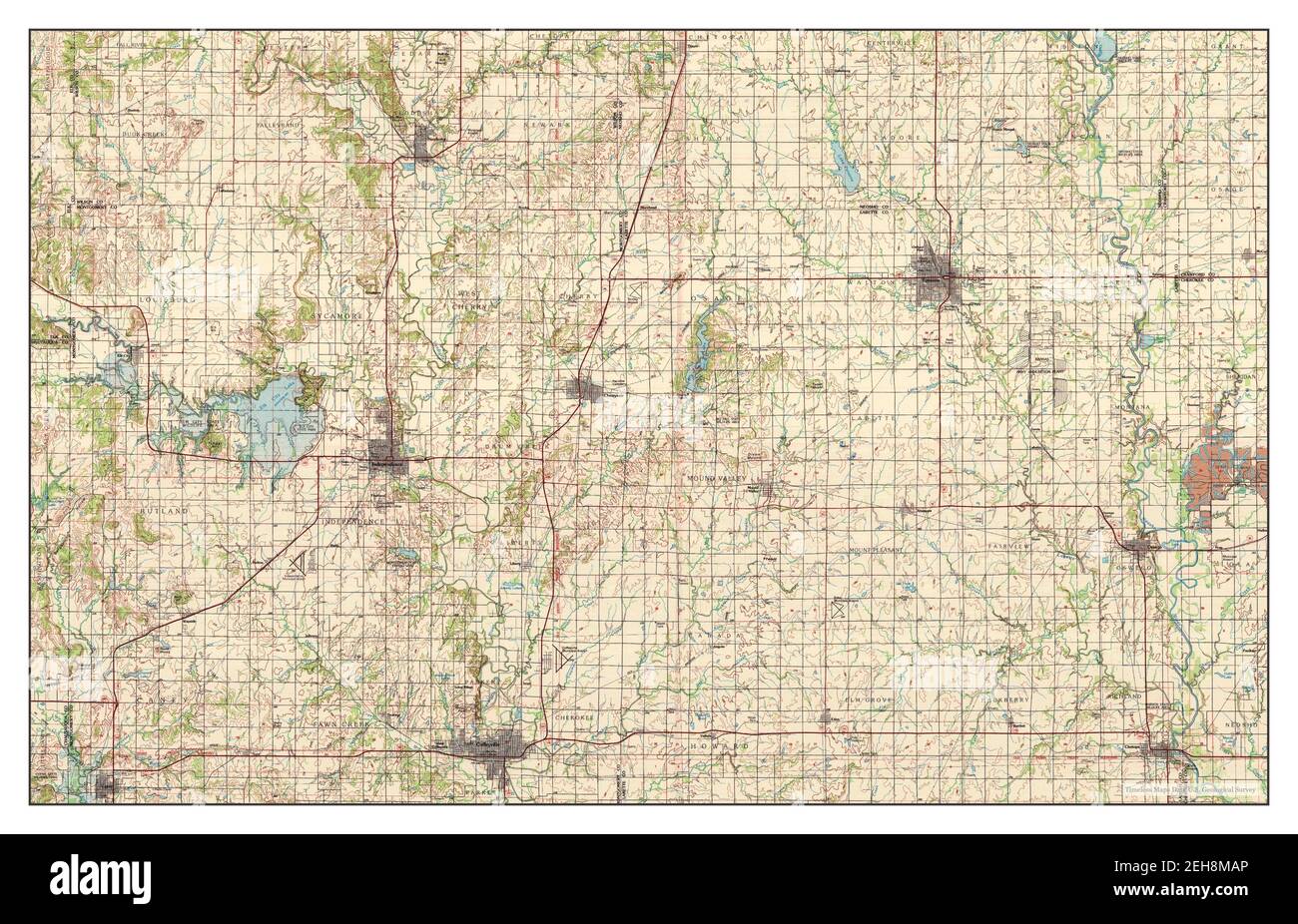 Map Of Coffeyville Kansas Coffeyville, Kansas, Map 1990, 1:100000, United States Of America By  Timeless Maps, Data U.s. Geological Survey Stock Photo - Alamy