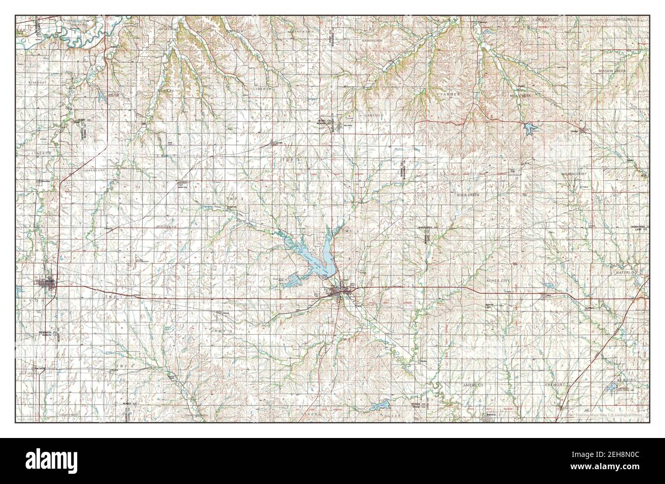 Council Grove, Kansas, map 1985, 1100000, United States of America by