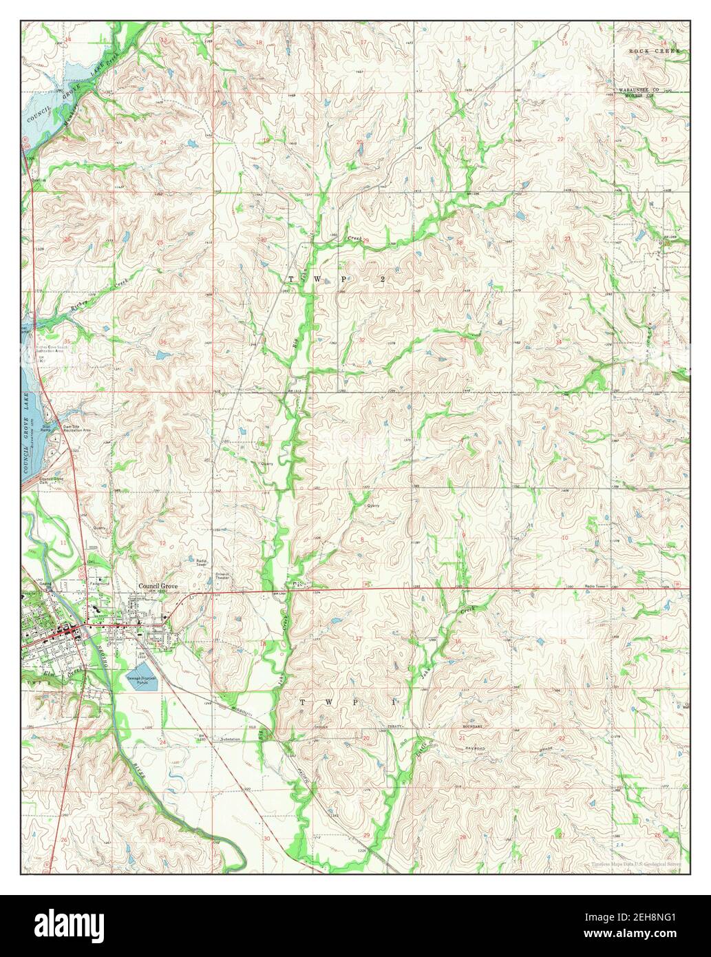 Council Grove, Kansas, map 1971, 124000, United States of America by