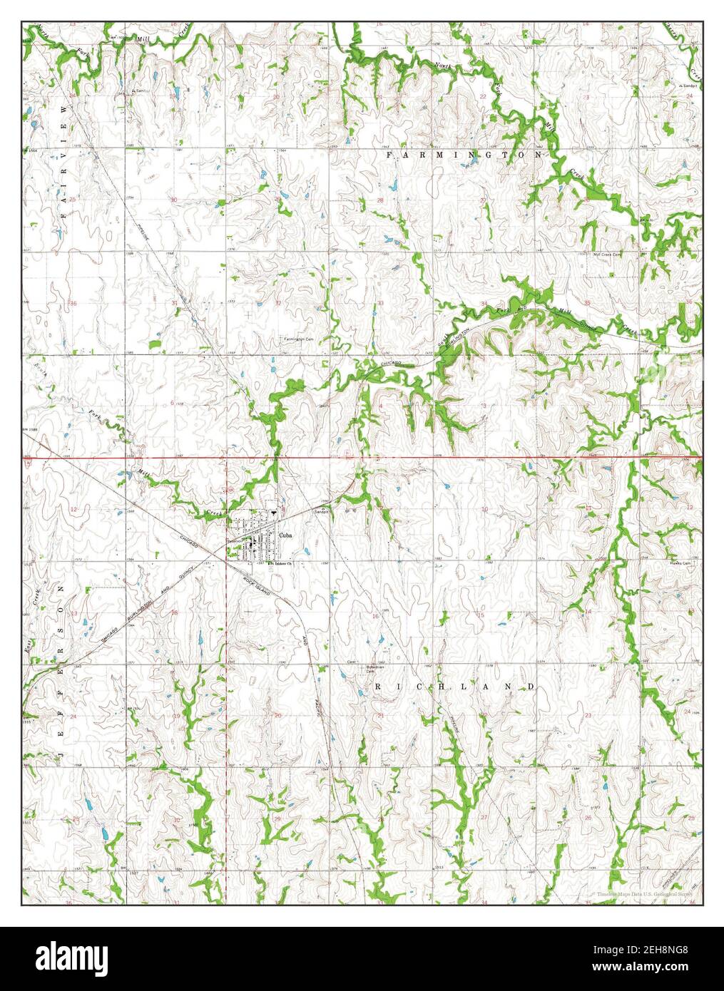Cuba, Kansas, map 1966, 124000, United States of America by Timeless