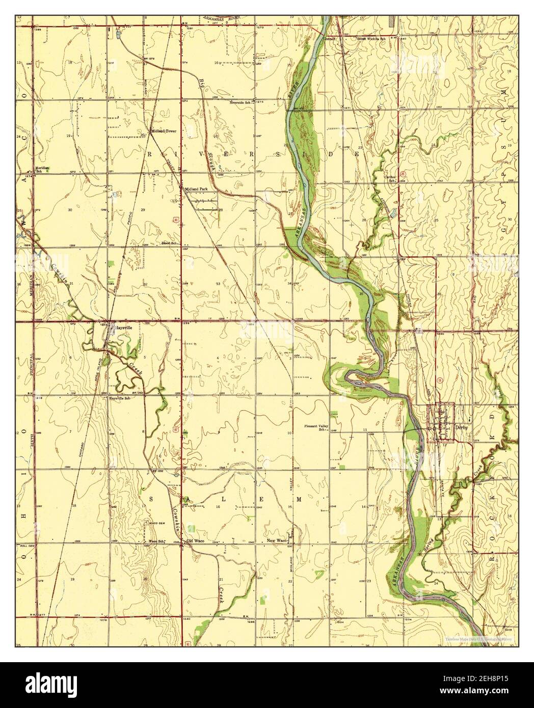 Derby kansas map hires stock photography and images Alamy