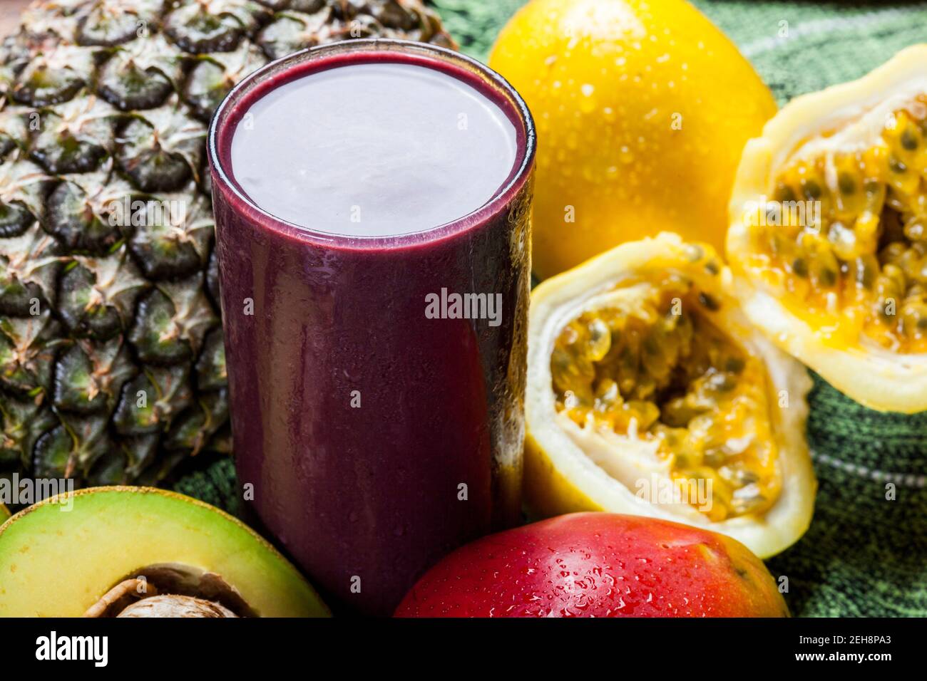 Açai juice with fruits Stock Photo Alamy