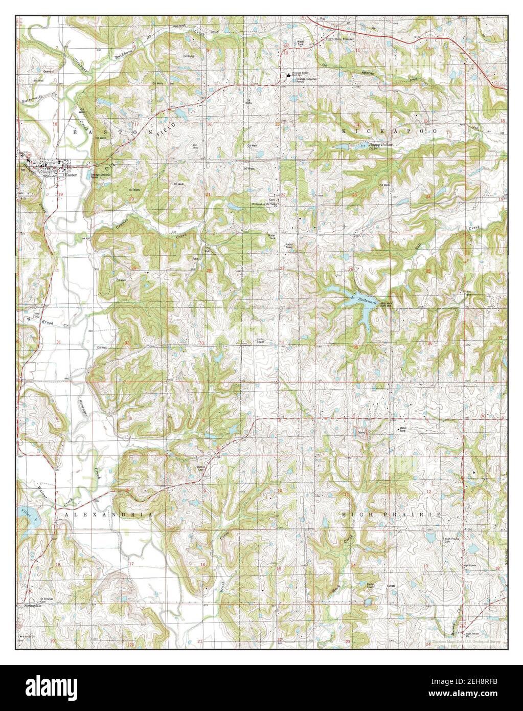 Easton, Kansas, map 1984, 124000, United States of America by Timeless