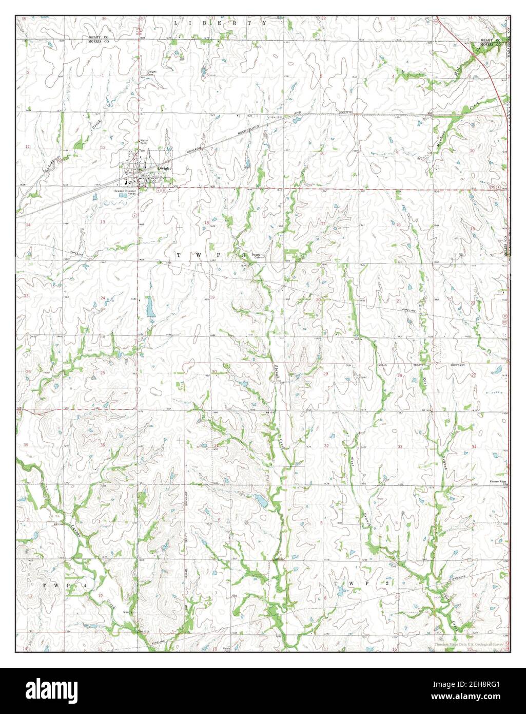 Dwight, Kansas, map 1971, 124000, United States of America by Timeless