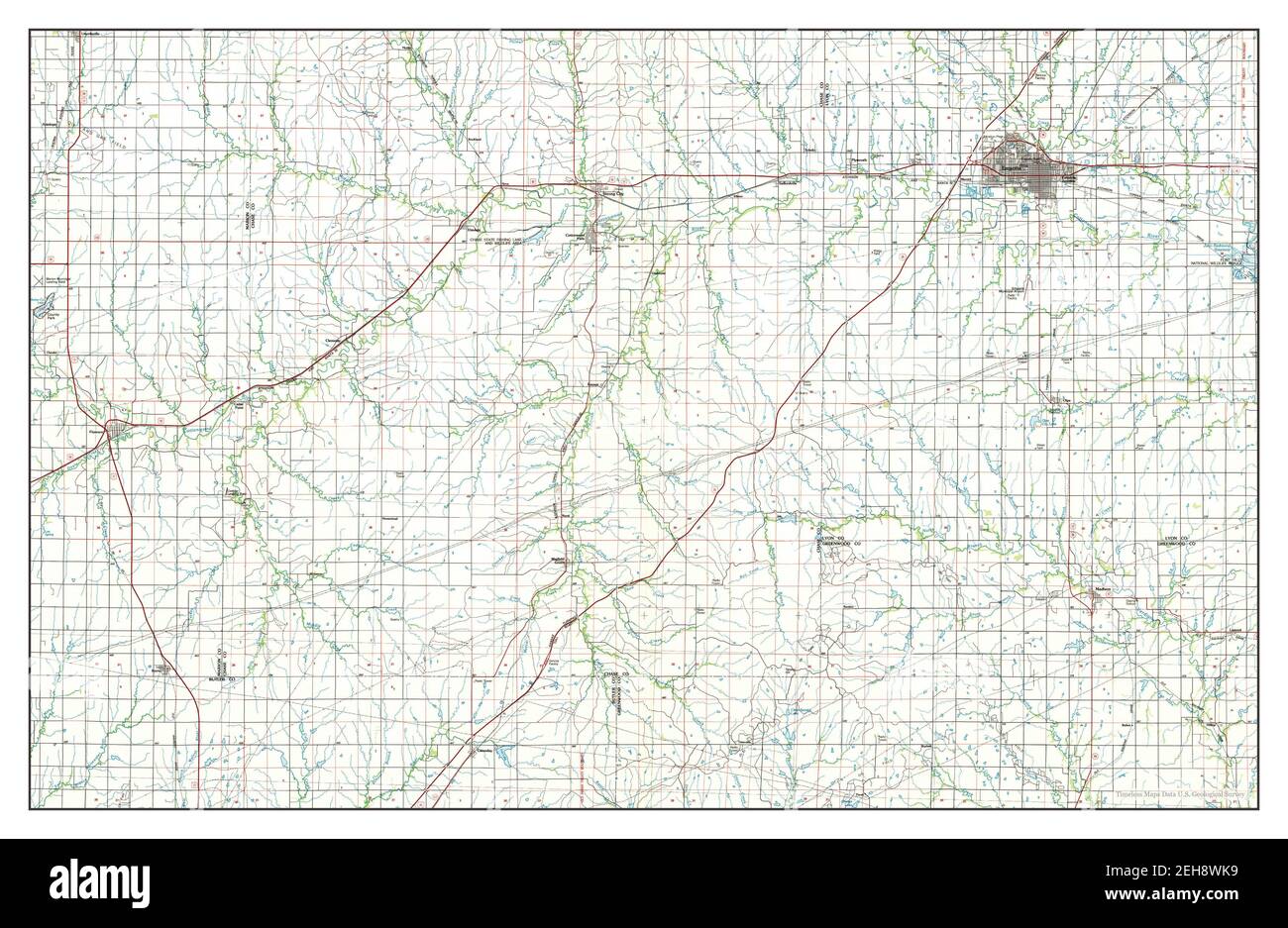 Emporia, Kansas, map 1985, 1100000, United States of America by Timeless Maps, data U.S