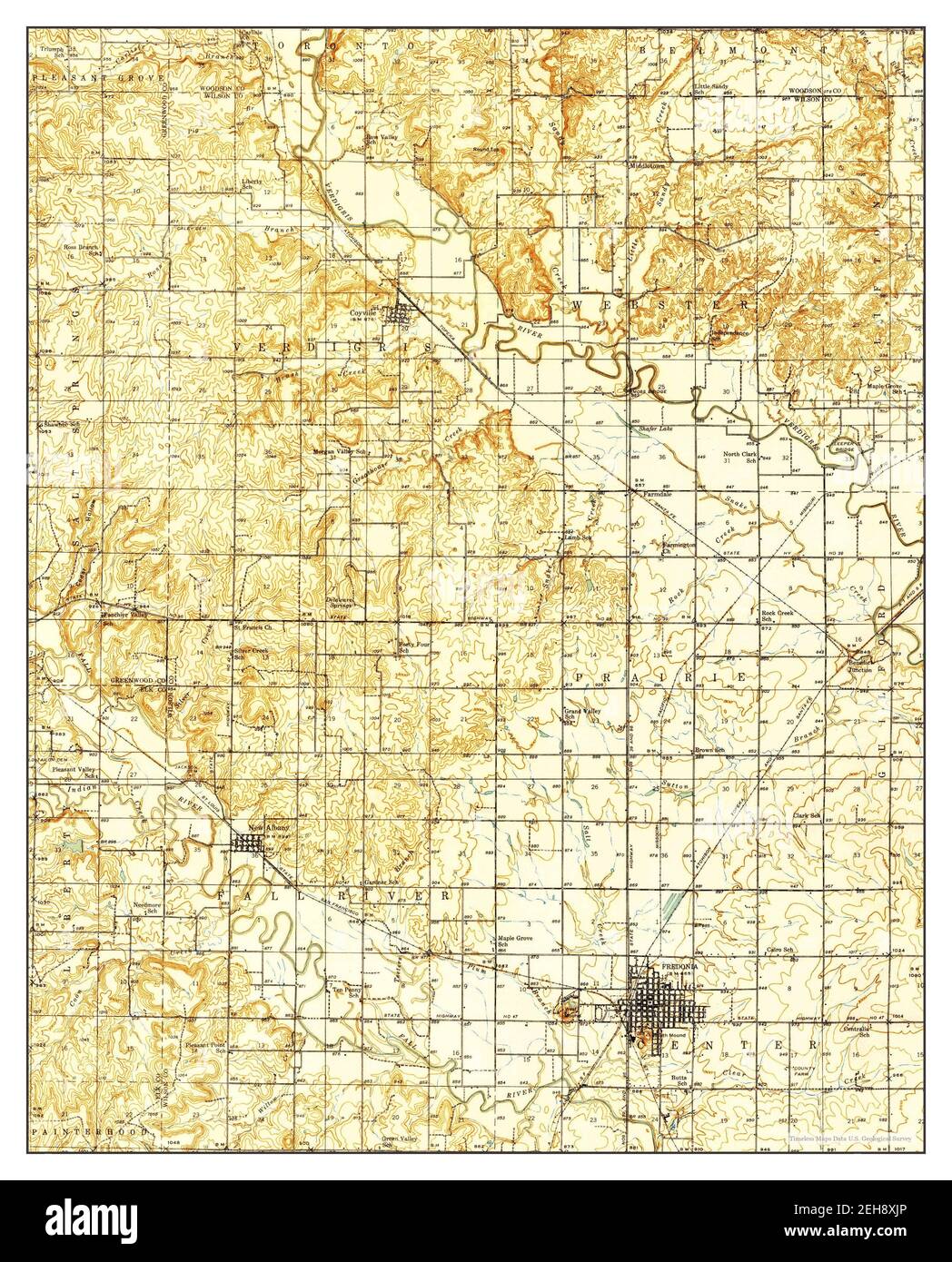 Fredonia, Kansas, map 1939, 148000, United States of America by Timeless Maps, data U.S