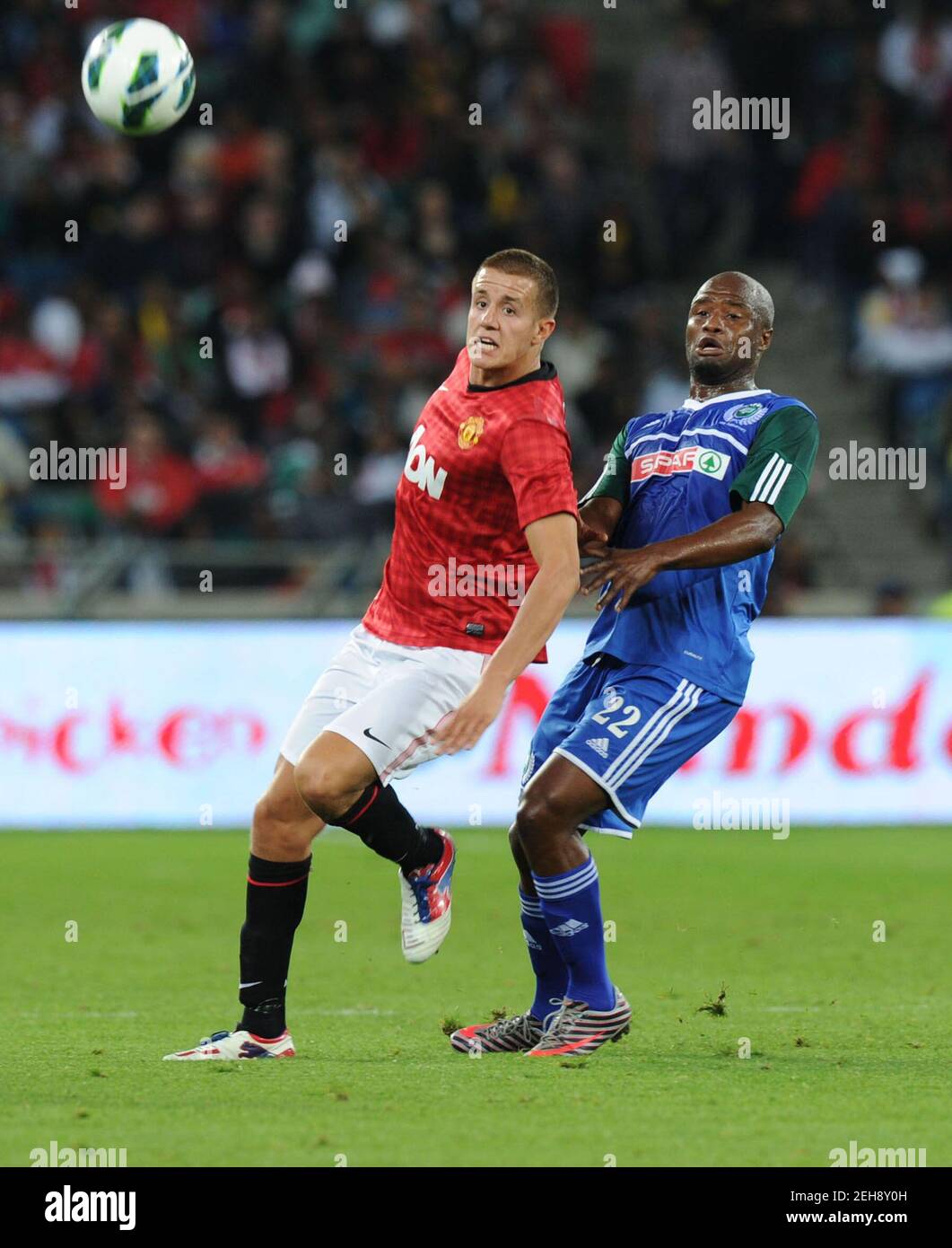Football Amazulu Fc V Manchester United Mtn Football Invitational Pre Season Friendly Moses Mabhida Stadium Durban South Africa 18 7 12 Scott Wootton L Of Manchester United In Action With