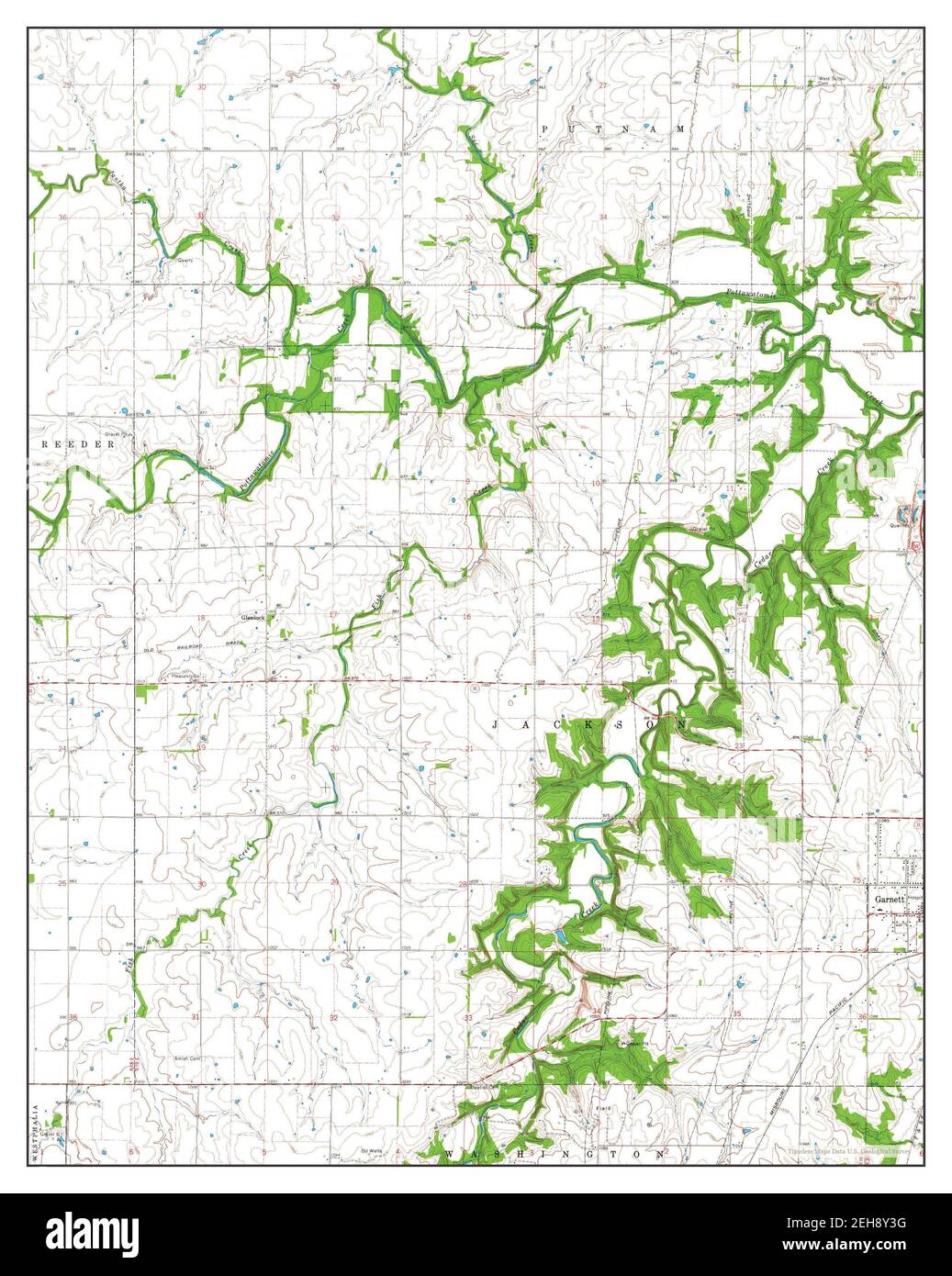 West, Kansas, map 1966, 124000, United States of America by