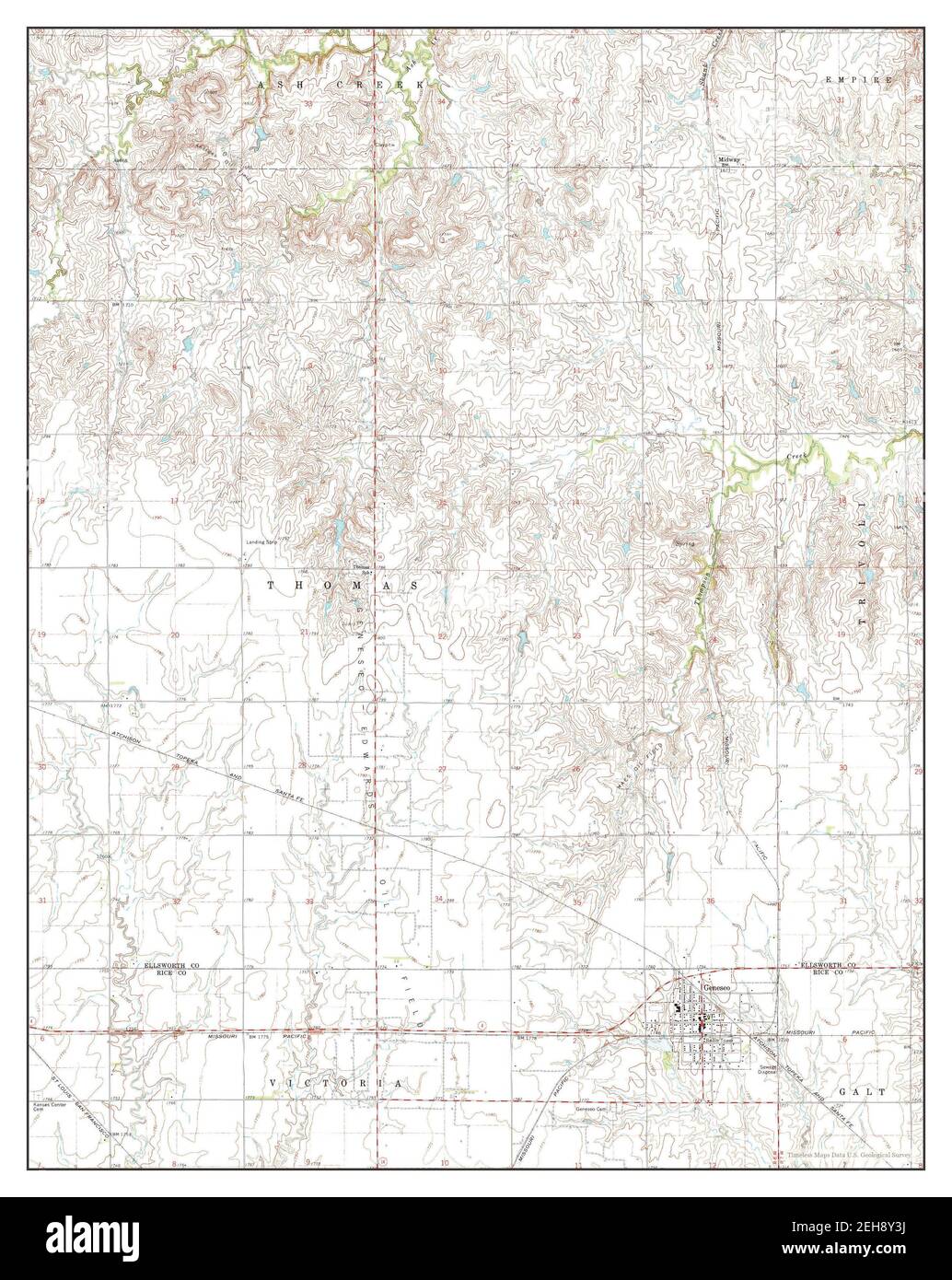 Geneseo, Kansas, map 1964, 124000, United States of America by