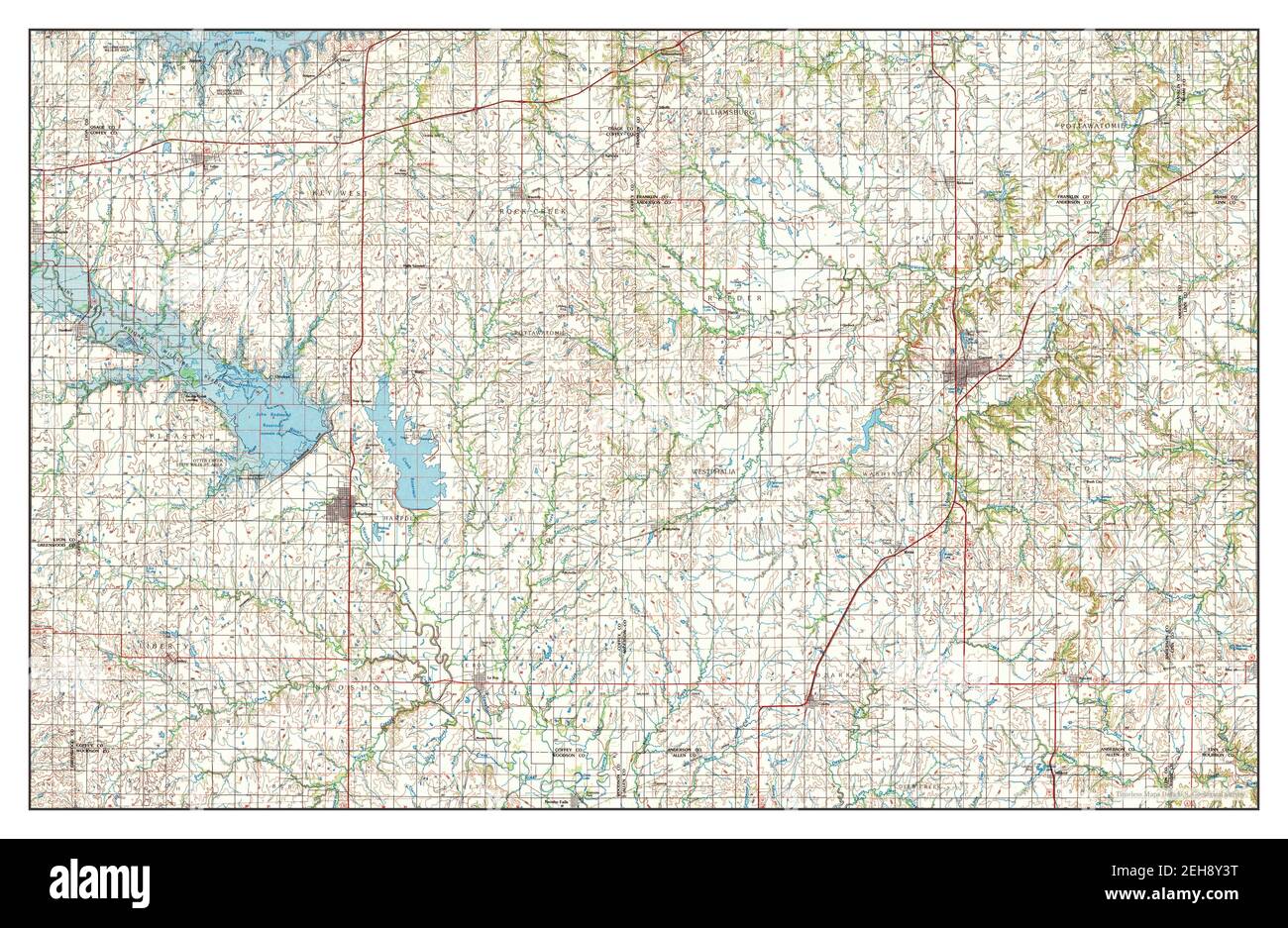 Kansas, map 1990, 1100000, United States of America by