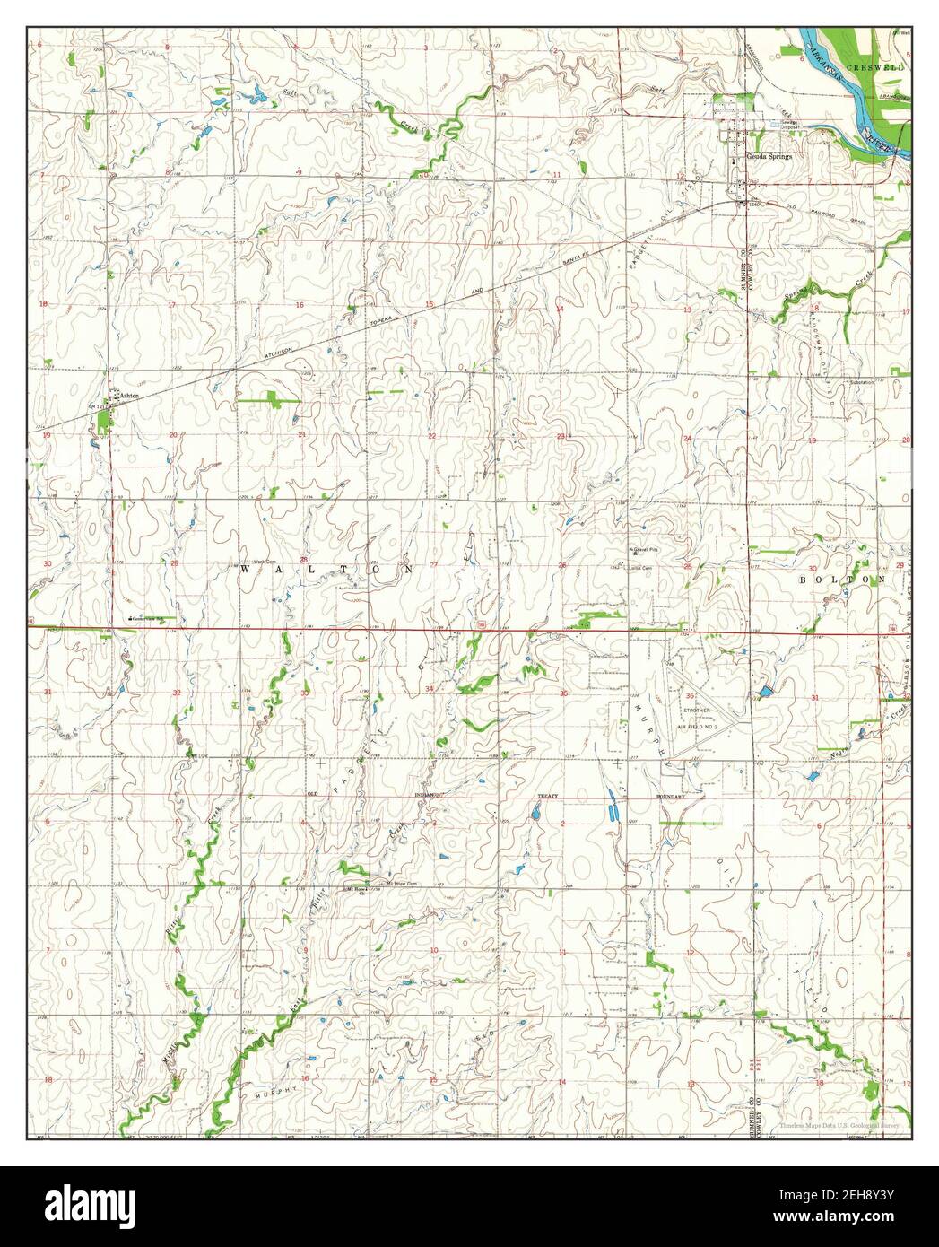 Geuda Springs, Kansas, map 1965, 124000, United States of America by