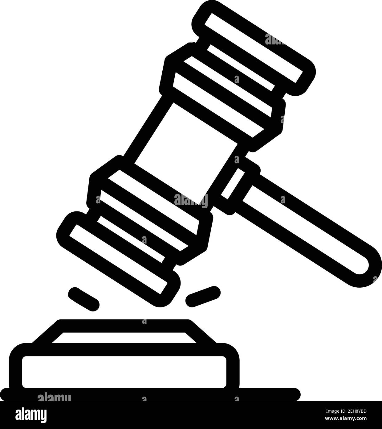 Judge hammer icon. Outline judge hammer vector icon for web design