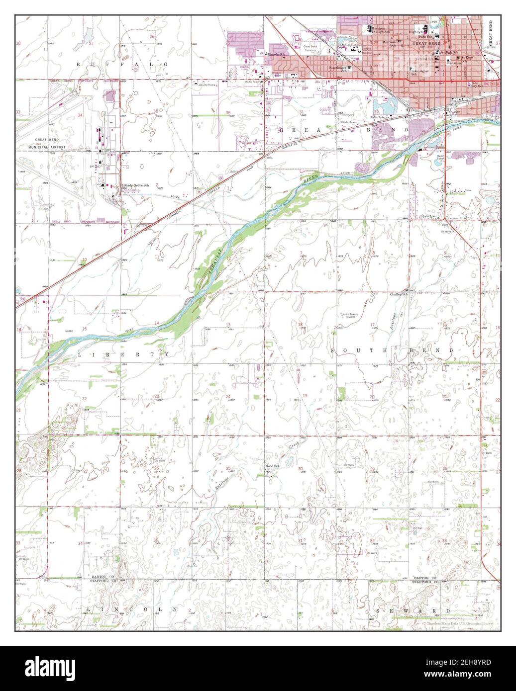 Great Bend, Kansas, map 1958, 124000, United States of America by