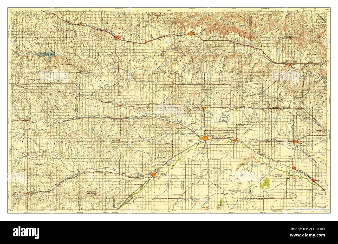 Great Bend, Kansas, map 1958, 1250000, United States of America by Timeless Maps, data U.S