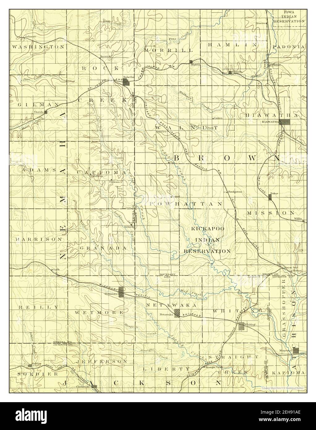 Hiawatha kansas map Cut Out Stock Images & Pictures Alamy