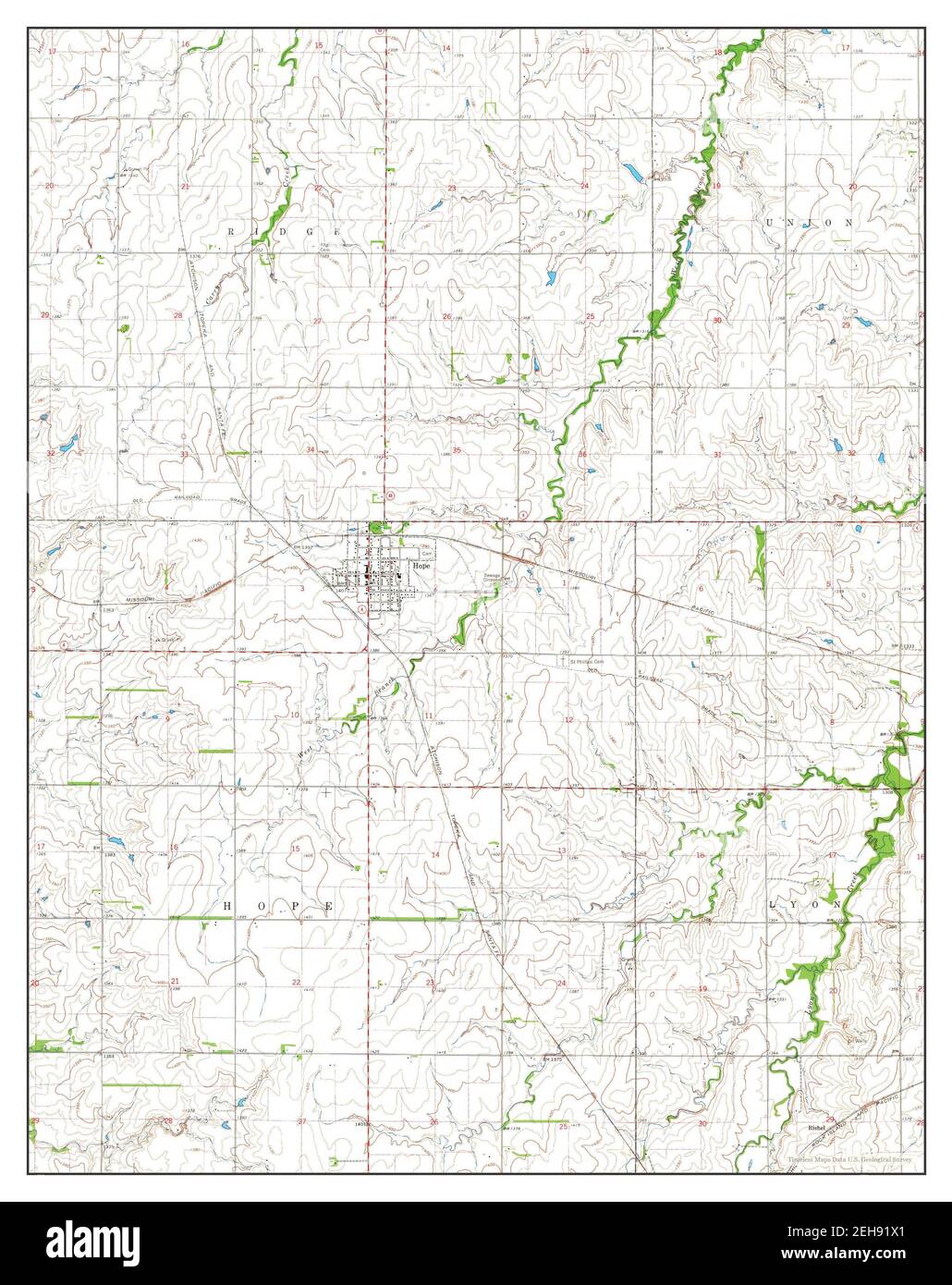 Hope, Kansas, map 1964, 124000, United States of America by Timeless Maps, data U.S. Geological