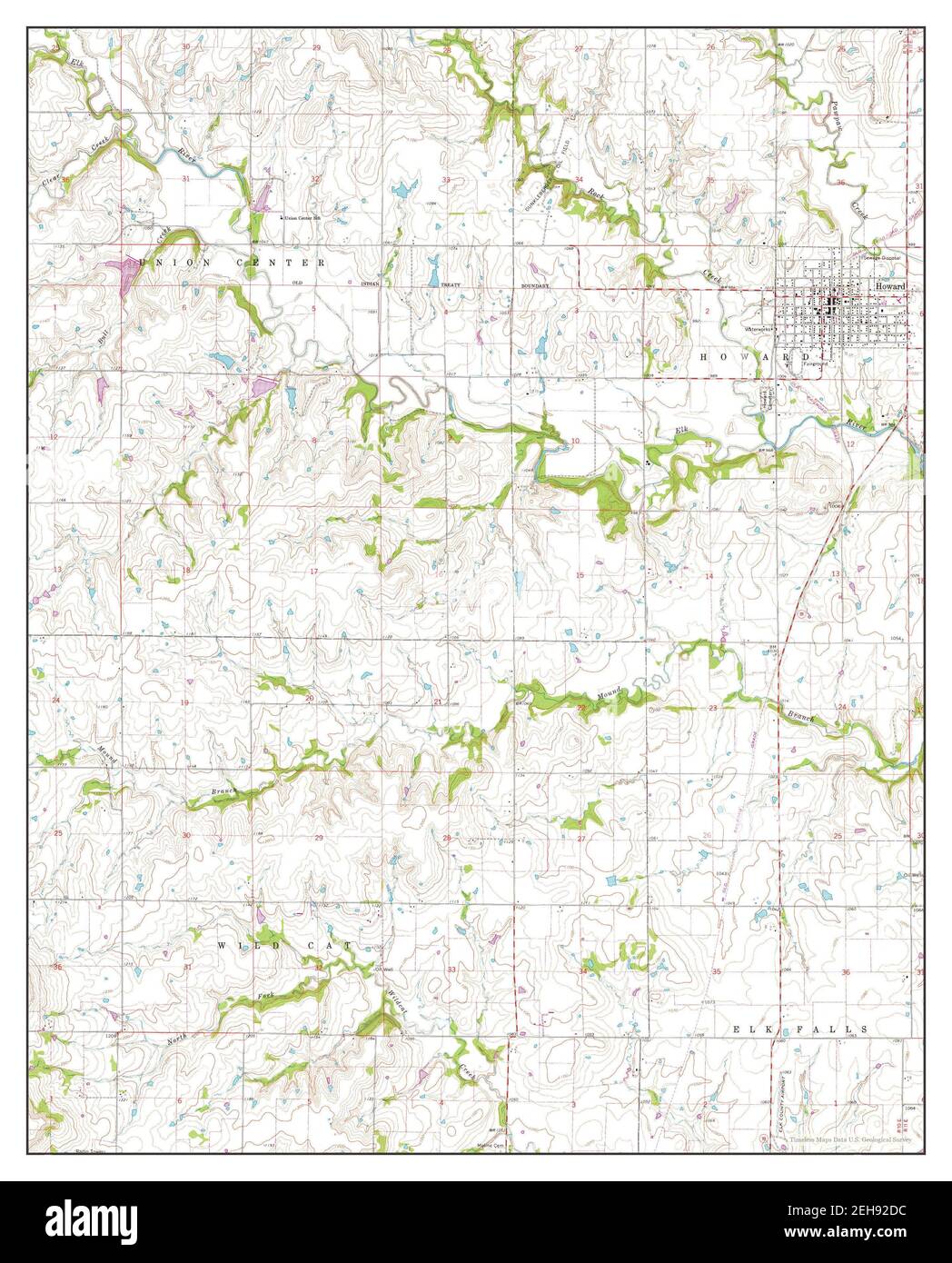 Howard, Kansas, map 1964, 124000, United States of America by Timeless Maps, data U.S