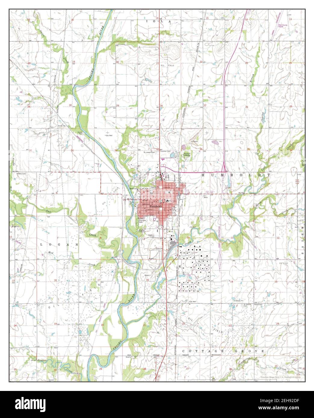 Humboldt, Kansas, map 1966, 124000, United States of America by