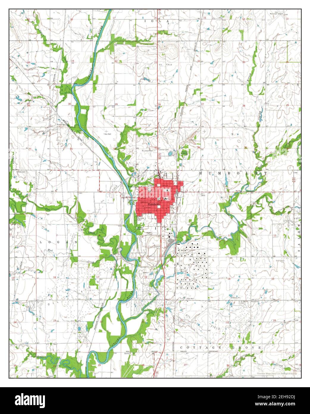 Map of humboldt kansas hires stock photography and images Alamy