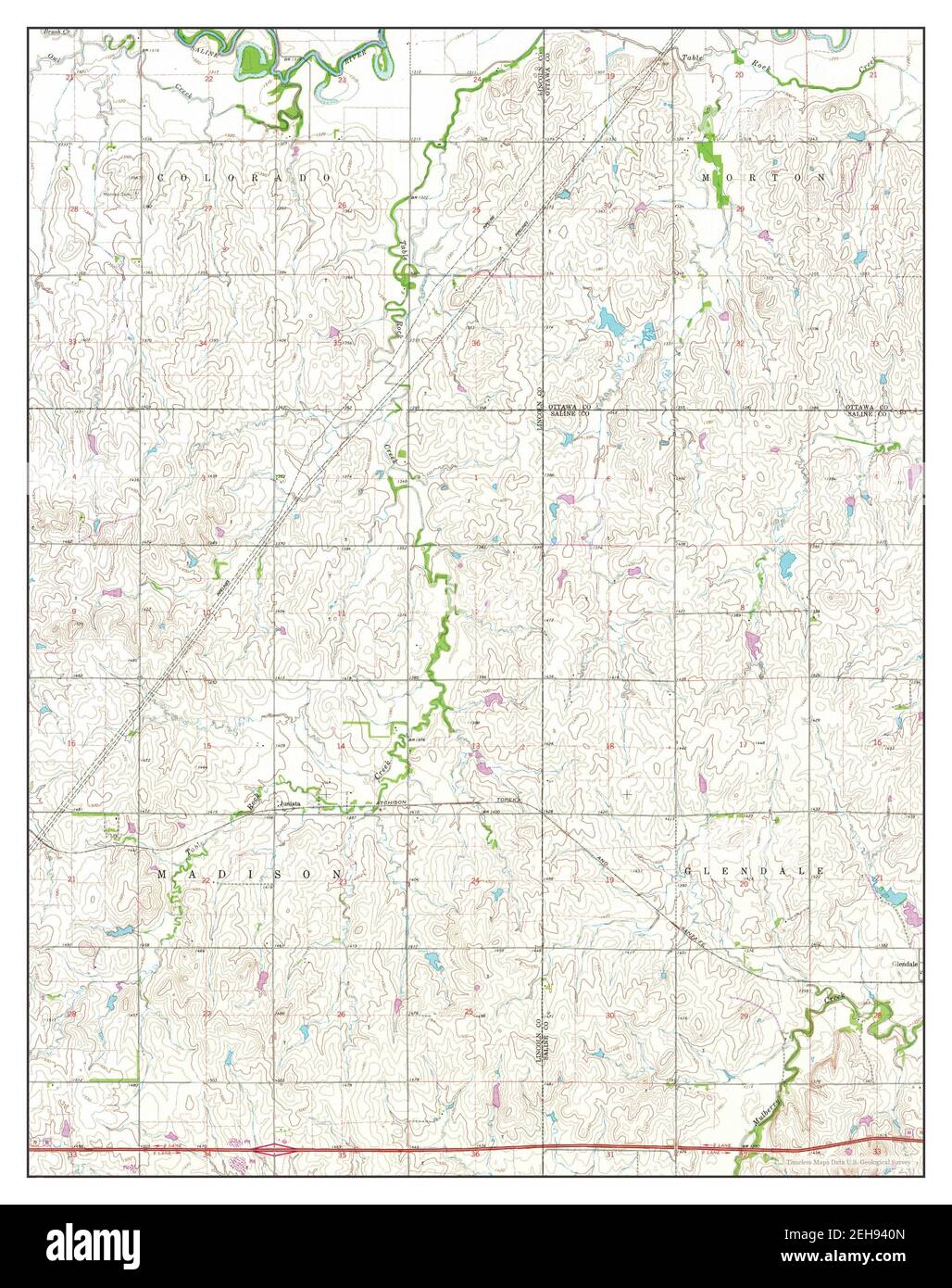 Juniata, Kansas, map 1963, 124000, United States of America by Timeless Maps, data U.S