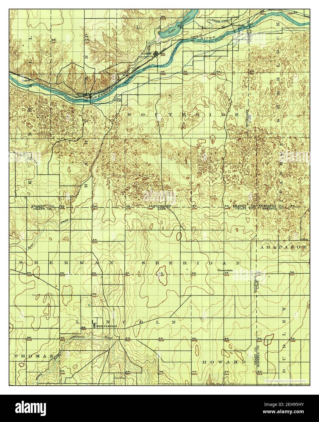 Map kansas 1900 Cut Out Stock Images - Lakin Kansas Map 1900 1125000 United States Of America By Timeless Maps Data Us Geological Survey 2EH95HY