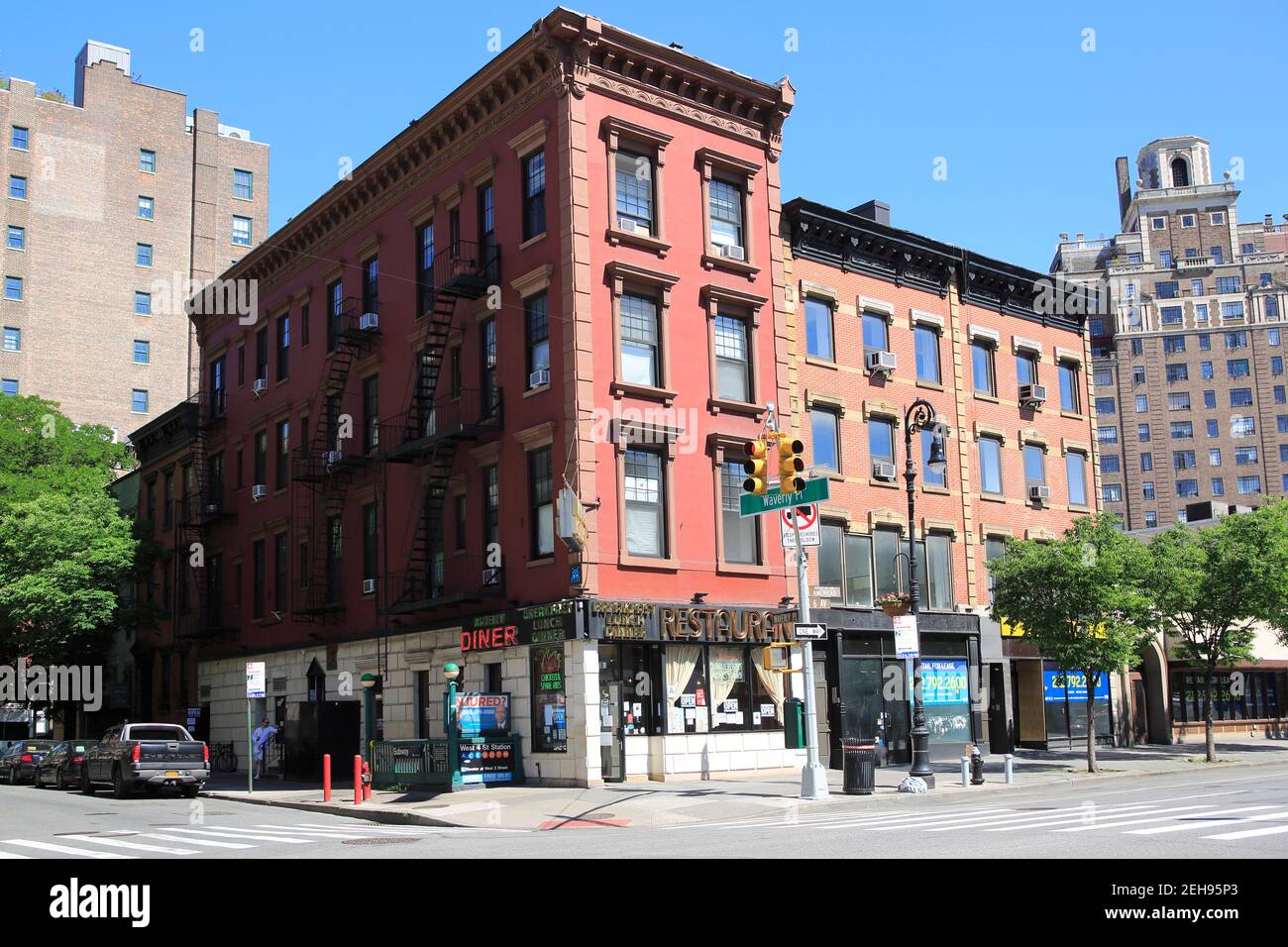 Waverly Place, Diner, Greenwich Village, Manhattan, New York City, USA Stock Photo