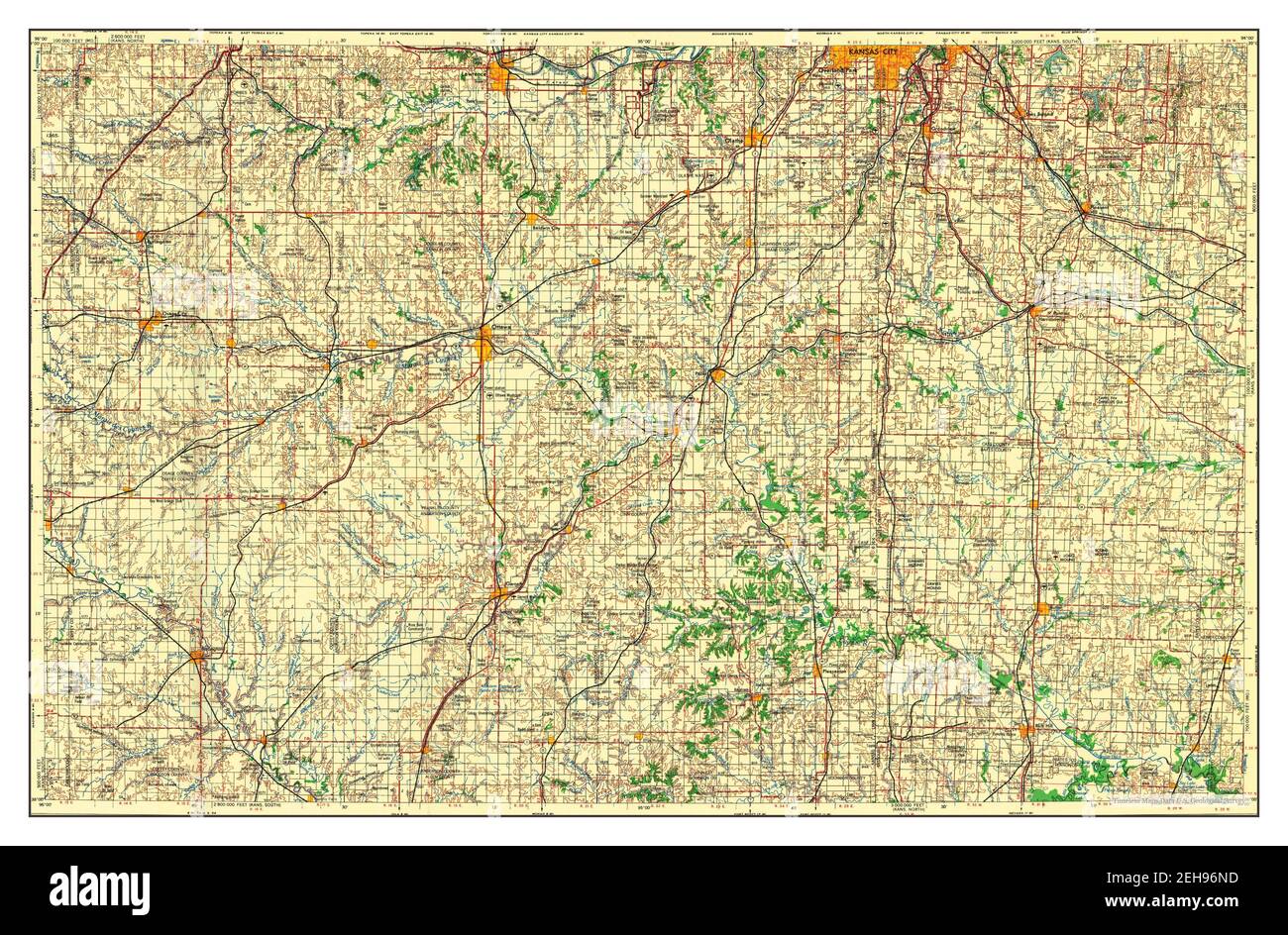 Lawrence, Kansas, map 1961, 1:250000, United States of America by ...