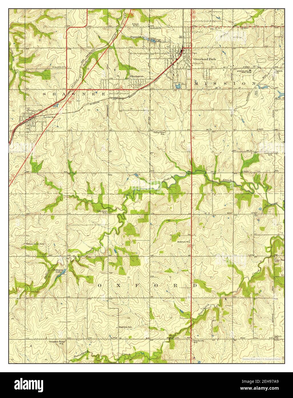 Lenexa Kansas map 1935 1 24000 - Lenexa Kansas Map 1935 124000 United States Of America By Timeless Maps Data Us Geological Survey 2EH97A9 