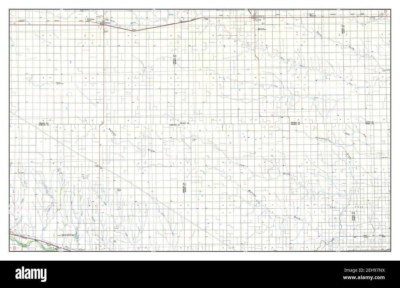 Leoti, Kansas, map 1985, 1100000, United States of America by Timeless