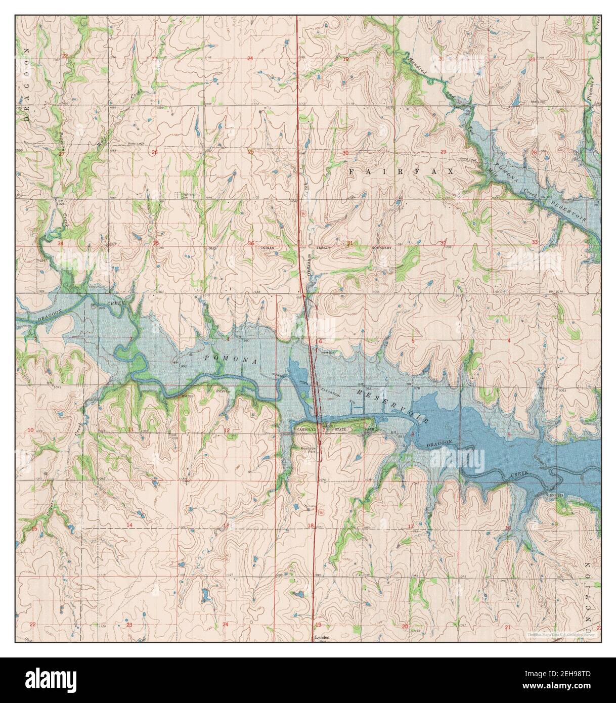 Lyndon NW, Kansas, map 1965, 124000, United States of America by