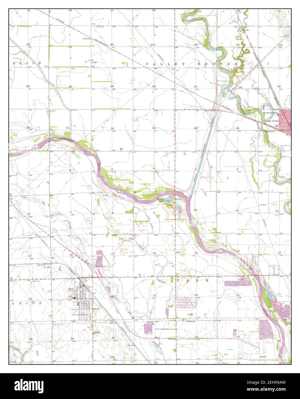 Maize, Kansas, map 1961, 124000, United States of America by Timeless