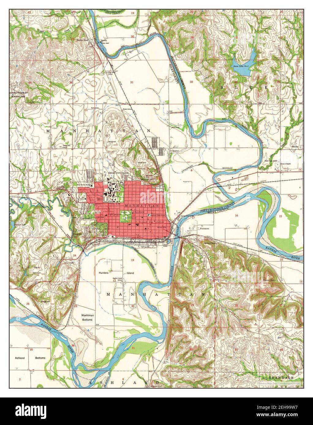 Map of manhattan kansas hires stock photography and images Alamy