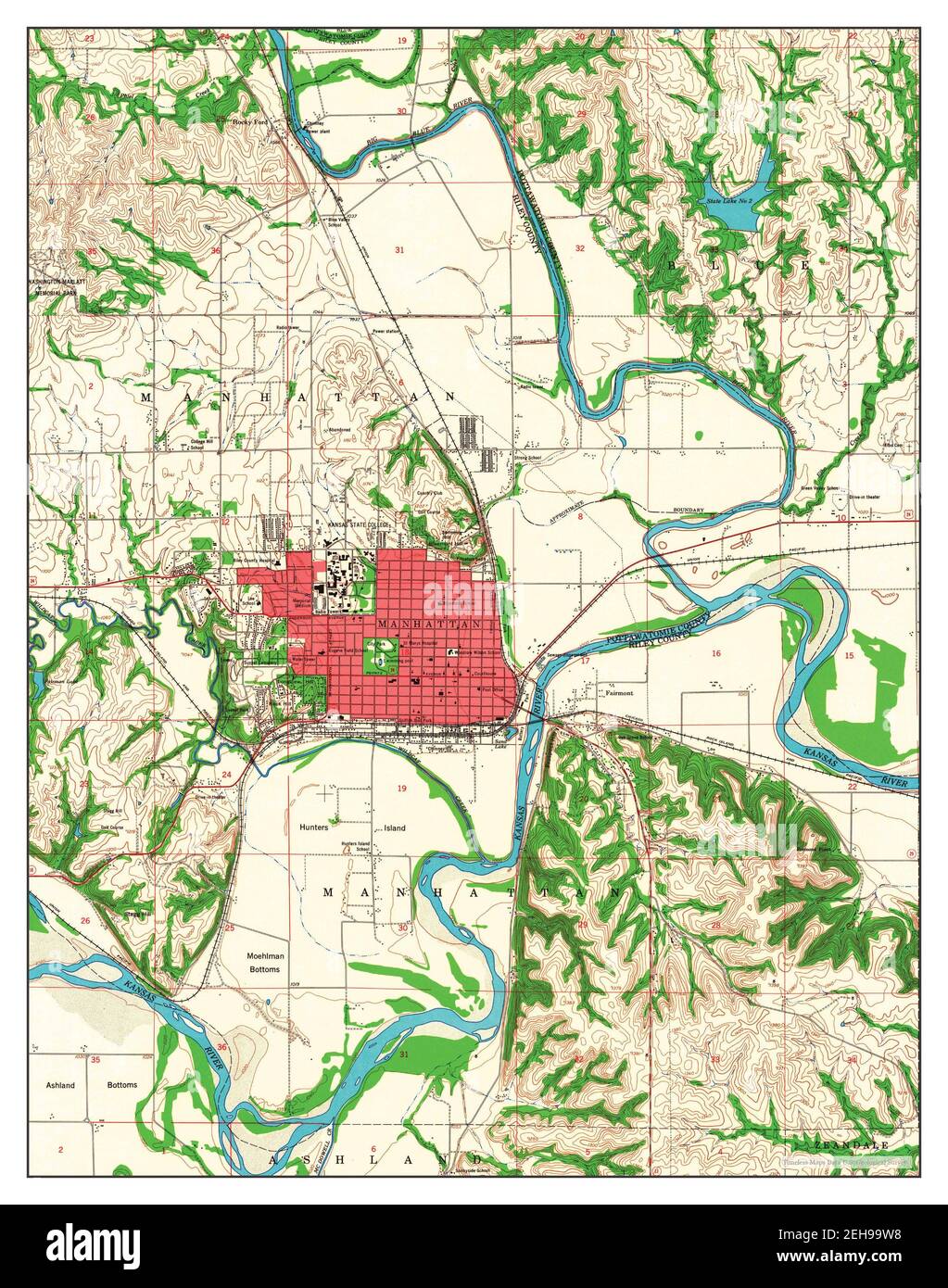 Map of manhattan kansas Cut Out Stock Images & Pictures - Alamy