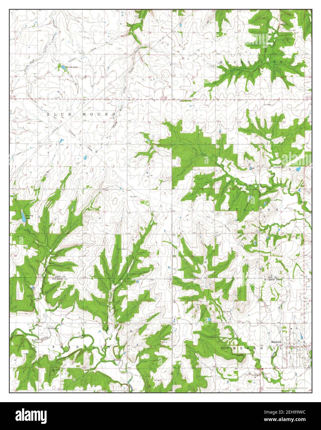 Mapleton, Kansas, map 1966, 124000, United States of America by