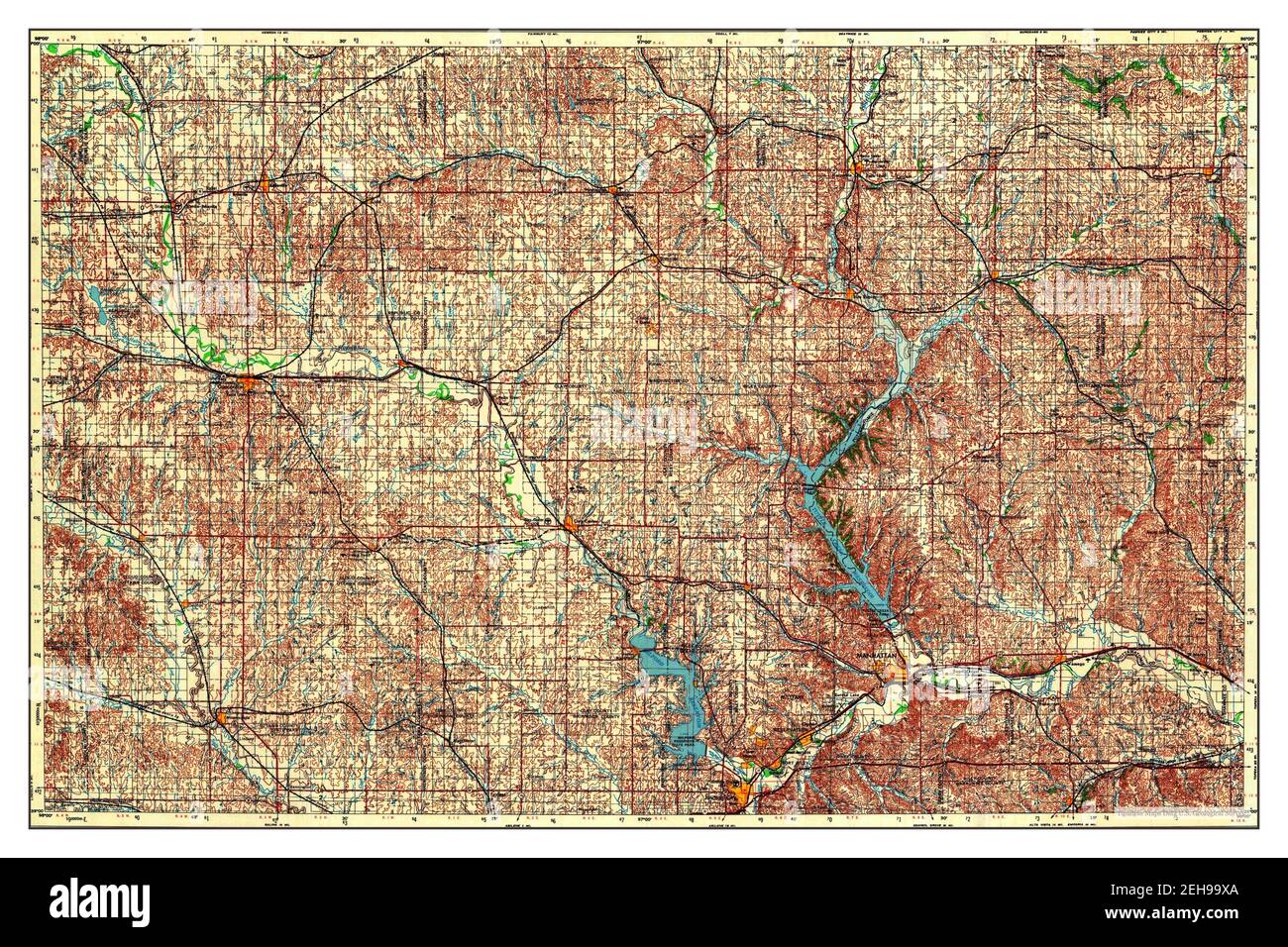 Manhattan Kansas Map 1955 1250000 United States Of America By Timeless Maps Data Us Geological Survey 2EH99XA 