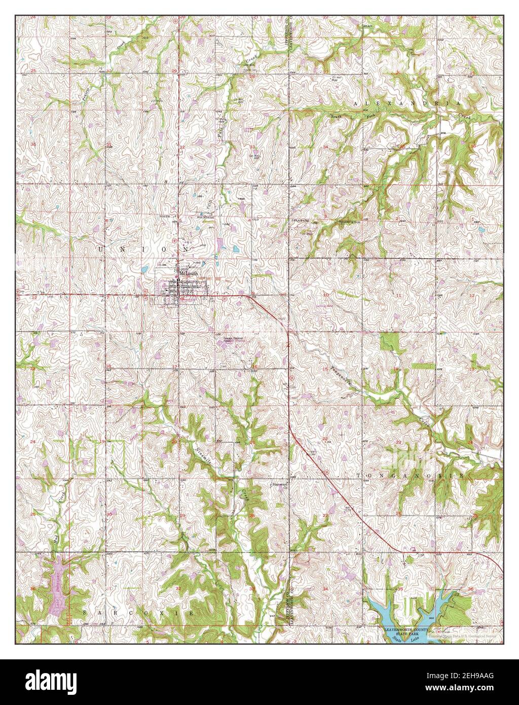 Mc Louth, Kansas, map 1950, 124000, United States of America by