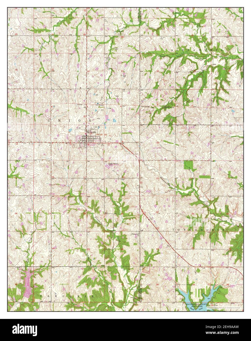 Mc Louth, Kansas, map 1950, 124000, United States of America by