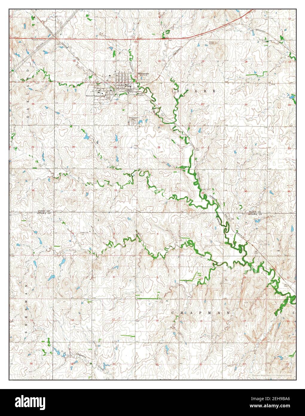 Miltonvale, Kansas, map 1964, 124000, United States of America by