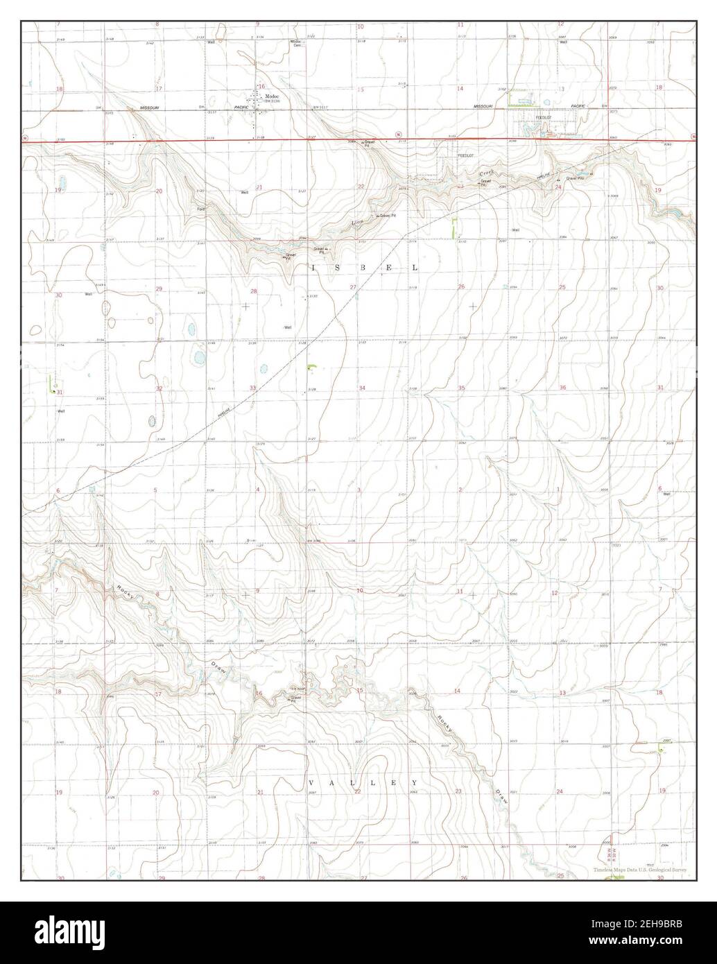 Modoc, Kansas, map 1976, 124000, United States of America by Timeless