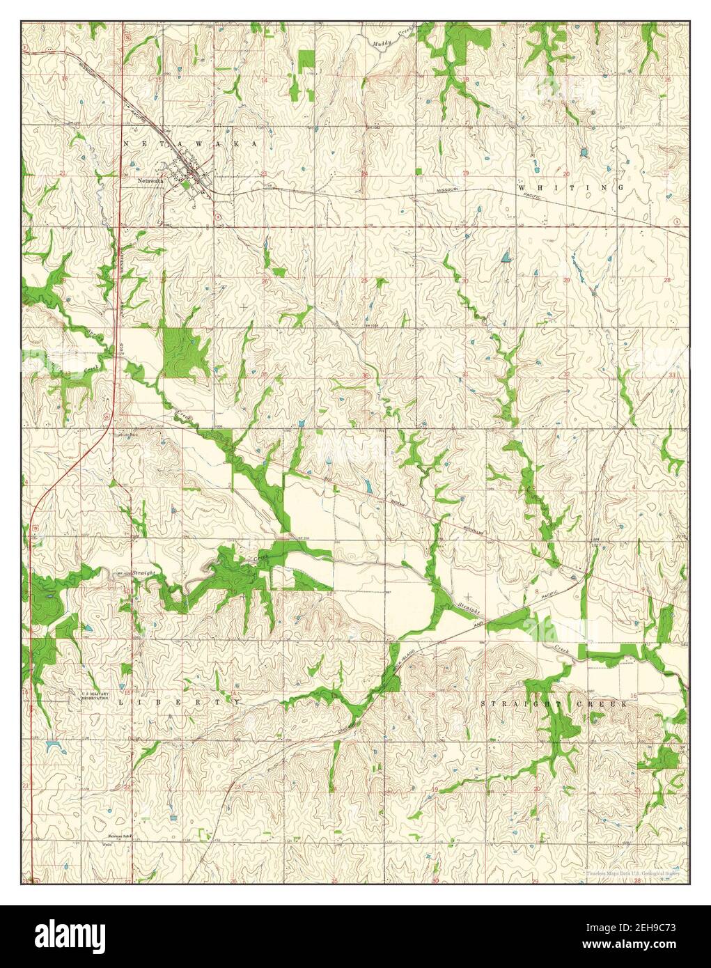 Netawaka, Kansas, map 1961, 124000, United States of America by